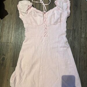 Hollister Pink Puff Sleeve Dress